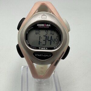 Timex Triathlon Ironman Digital Watch Women Pink Indiglo Dial New Battery 9"